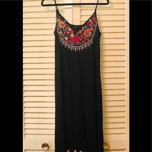 Johnny Was  Black Multicolored embroidered  dress